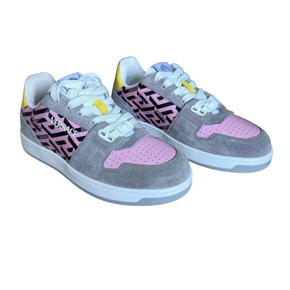 Versace Medusa Pink/Gray Leather Women's Sneaker Shoe, 1014316, Euro 37.5